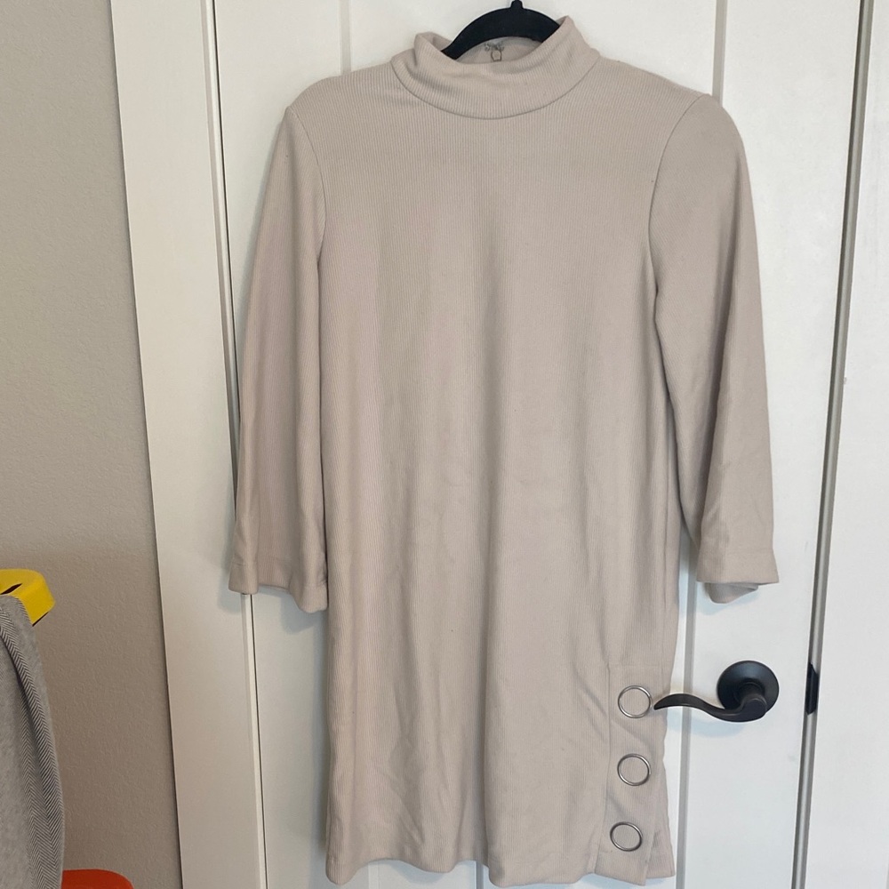 Club Monaco | Dresses | Club Monaco Beige Mock Knit Dress